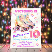 Girly de kleurstof roze Rolschaatsen Verjaardagsfe Kaart