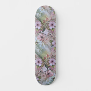 Girly Decoupage Geïnspireerd Bloemen Skateboard