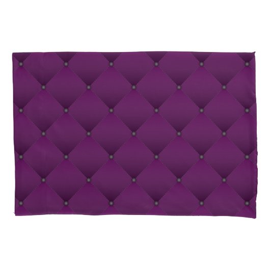 Girly Deep Paars Faux Quilted Diamond Pattern Kussensloop (Voorkant)