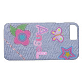 Girly Denim Charm iPhone 7 Phone Case (Achterkant (Horizontaal))