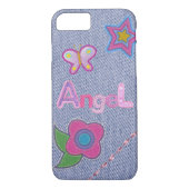 Girly Denim Charm iPhone 7 Phone Case (Achterkant)