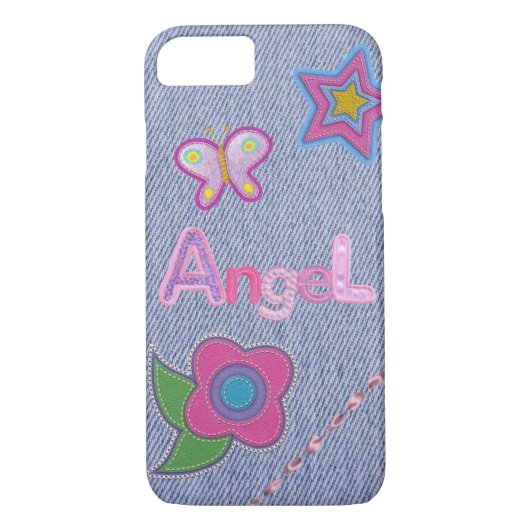 Girly Denim Charm iPhone 7 Phone Case (Achterkant)