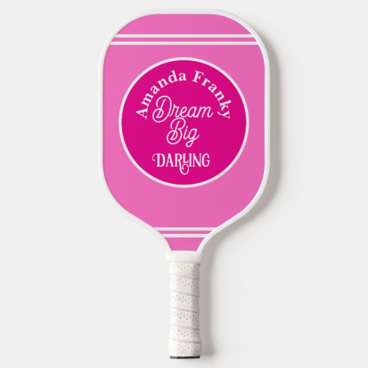 Girly Design Pinky gepersonaliseerd Pickleball Paddle (Voorkant)