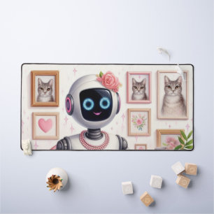 Girly Desktop AI Robot Roze Tech Meisjes Bureaumat