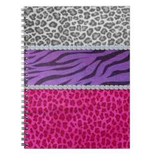 Girly Diamant Dierprint Notitieboek