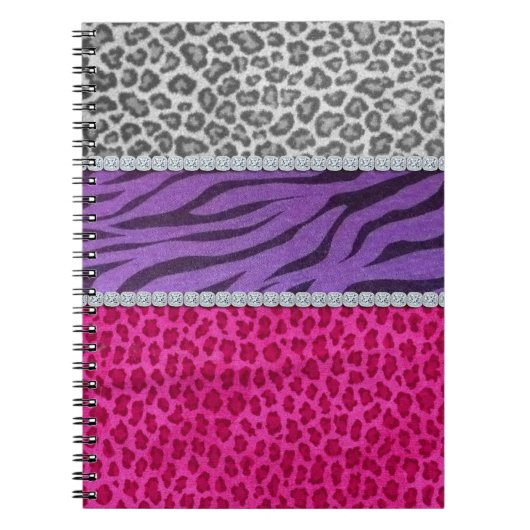 Girly Diamant Dierprint Notitieboek (Voorkant)
