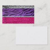 Girly Diamond Animal Print Visitekaartje (Voorkant / Achterkant)