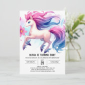 Girly Digital Horse Verjaardag Kaart (Staand voorkant)