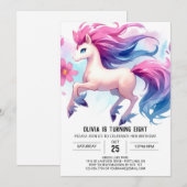 Girly Digital Horse Verjaardag Kaart (Voorkant / Achterkant)