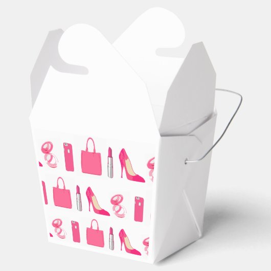 Girly dingen afhaalcontainer bedankdoosjes (Geopend)