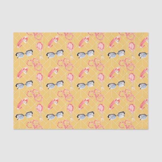 Girly Dingen (Design 37 Geel/Sinaasappel Series) Tissuepapier (Voorkant)