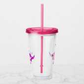 Girly Dinosaur Glitter Personalize Acryltumbler Acryl Drinkbeker (Rechts)