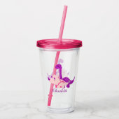 Girly Dinosaur Glitter Personalize Acryltumbler Acryl Drinkbeker (Achterkant)