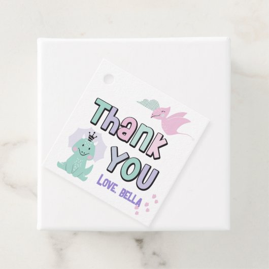 Girly Dinosaurus A-Roar-able Verjaardag Dank je Bedankjes Labels (In situ)