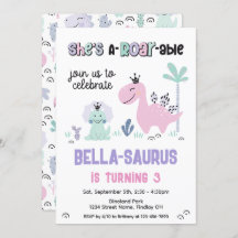 Girly Dinosaurus A-Roar-Able Verjaardagsfeestje op