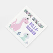 Girly Dinosaurus A-Roar-Able Verjaardagsfeestje op Servet (Hoek)