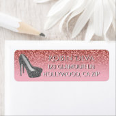 Girly Diva Pink Glitter | Glam Hoge hak schoenen Etiket (Insitu)
