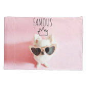 Girly Dog Foto Hand Tekwn Famous Crown Pink Kussensloop (Achterkant)
