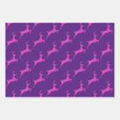 Girly Doll Party Roze Kerst Rendier Patroon Inpakpapier Vel (Voorkant)