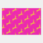 Girly Doll Party Roze Kerst Rendier Patroon Inpakpapier Vel (Voorkant 3)