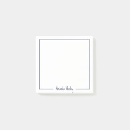 Girly Donker Paarse Monogram Volledige naam Post-it® Notes