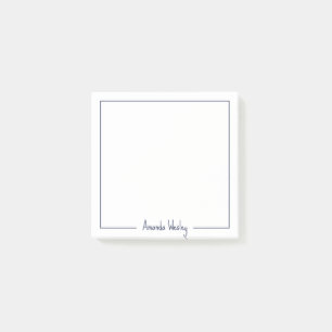 Girly Donker Paarse Monogram Volledige naam Post-it® Notes