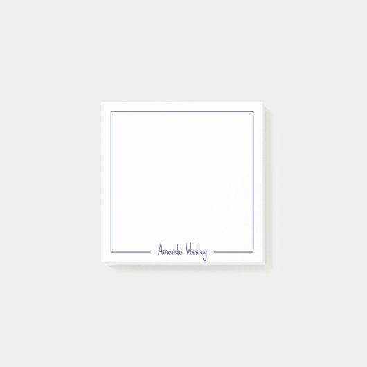 Girly Donker Paarse Monogram Volledige naam Post-it® Notes (Voorkant)