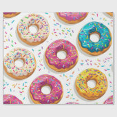 Girly Donut Pattern Cadeaupapier (Vlak)