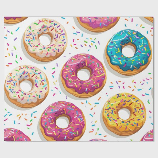 Girly Donut Pattern Cadeaupapier (Vlak)