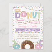 Girly Donut Uitnodiging Donut Verjaardag Sprinkles (Voorkant)