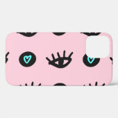 Girly Doodle: Ogen Harten Naadloos. Case-Mate iPhone Case (Achterkant (horizontaal))
