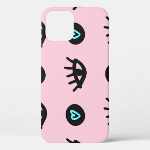 Girly Doodle: Ogen Harten Naadloos. Case-Mate iPhone Case