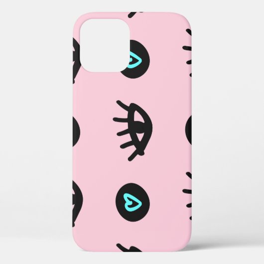 Girly Doodle: Ogen Harten Naadloos. Case-Mate iPhone Case (Achterkant)