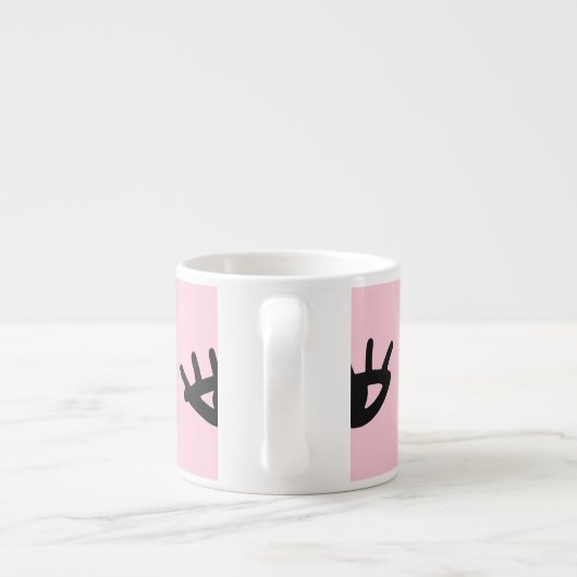 Girly Doodle: Ogen Harten Naadloos. Espresso Kop (Achterkant)