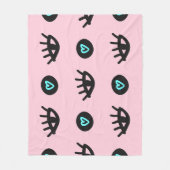 Girly Doodle: Ogen Harten Naadloos. Fleece Deken (Voorkant)