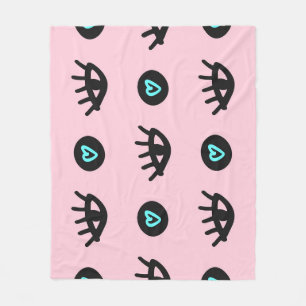 Girly Doodle: Ogen Harten Naadloos. Fleece Deken