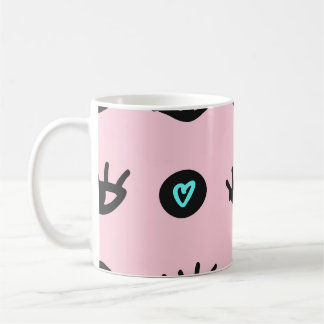 Girly Doodle: Ogen Harten Naadloos. Koffiemok