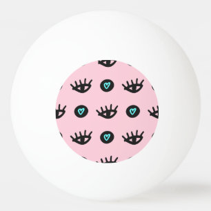 Girly Doodle: Ogen Harten Naadloos. Pingpongbal