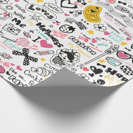 Girly Doodles Cadeaupapier (Hoek)