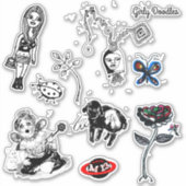Girly Doodles Sticker Set (Voorkant)