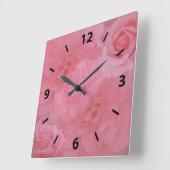 Girly Dreamweaver Floral Light Pink Roos Collage Vierkante Klok (Hoek)