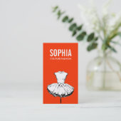 Girly Dress Red Couture Mode Boutique Visitekaartje (Staand voorkant)