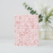 Girly Duo-tone roze geometrische decoratieve tegel Briefkaart (Staand voorkant)