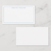 Girly Dusty Blue Professional Formal Thin Border Notitiekaartje (Voorkant / Achterkant)
