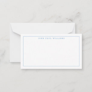 Girly Dusty Blue Professional Formal Thin Border Notitiekaartje
