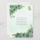 Girly Dusty Green Gold Prinses Quinceañera Kaart (Achterkant)