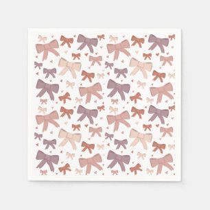 Girly Dusty Pink Bows en Little Hearts Servet