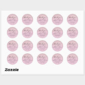 Girly Dusty Pink Rose Glitter Ombre Dank u Ronde Sticker (Vel)