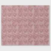 Girly Dusty Roos Gold Cute Sparkle Monogram Naam Cadeaupapier (Vlak)