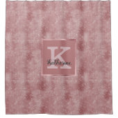 Girly Dusty Roos Gold Diamond Modern Glam Monogram Douchegordijn (Voorkant)